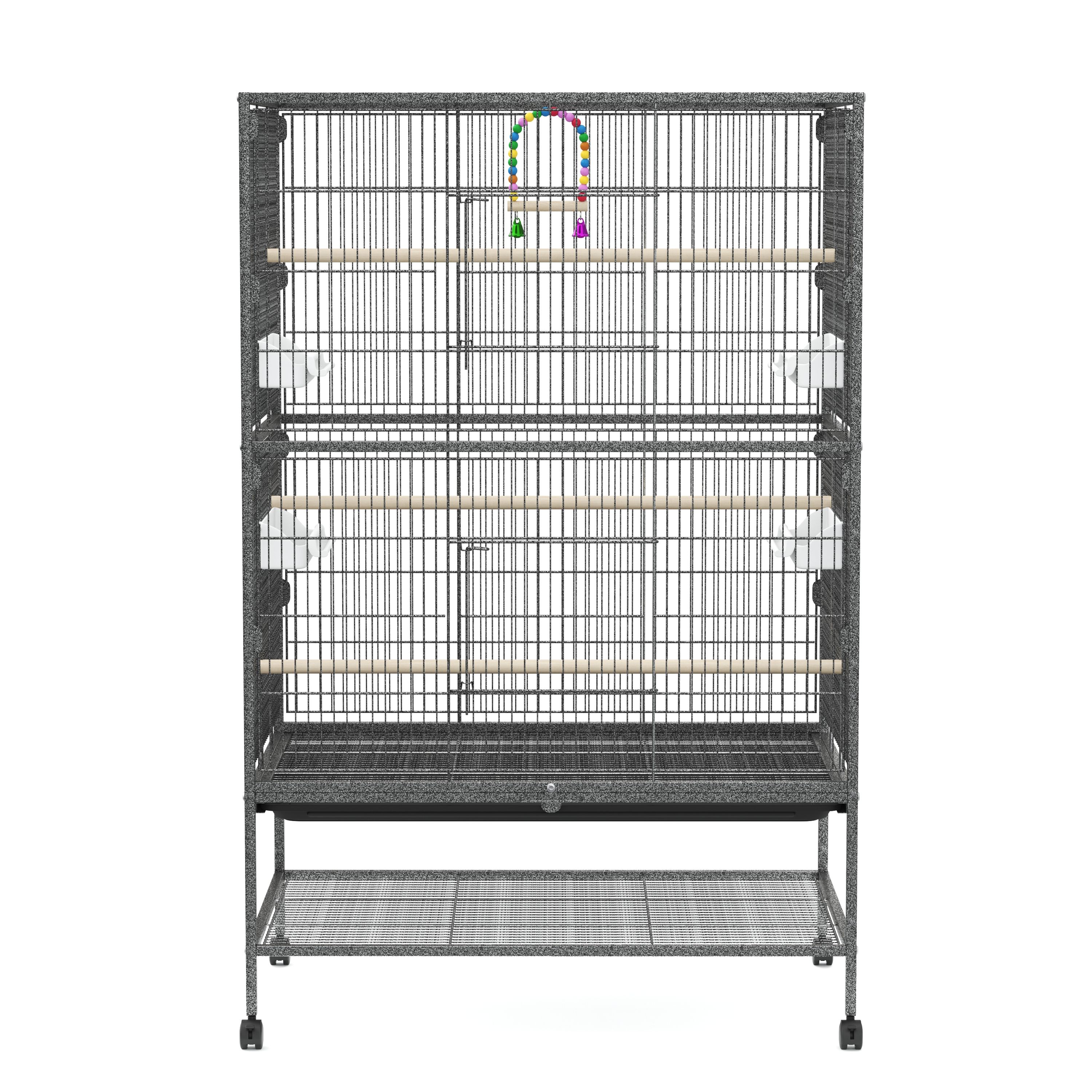 Vogelkäfig 79 x 52 x 135 cm schwarz