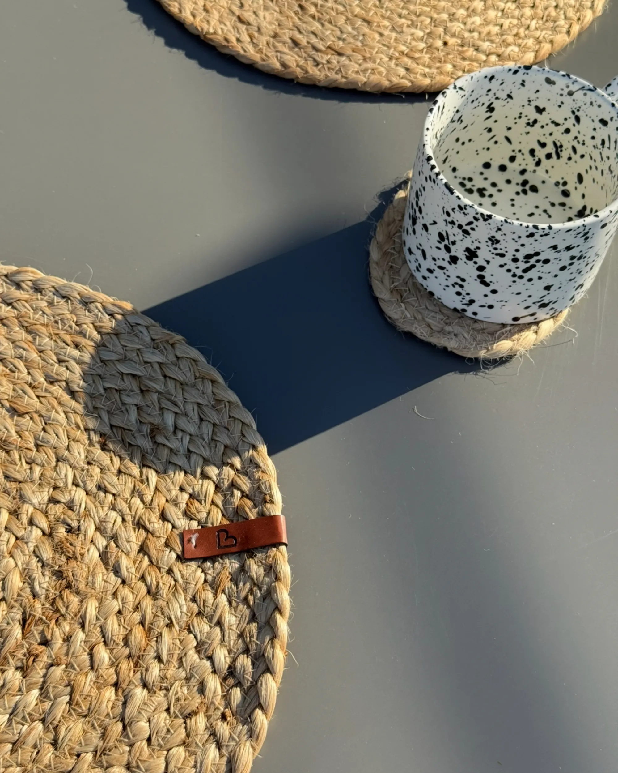 Placemats en onderzetters set BUSHYLARK Natuurlijk Jute
