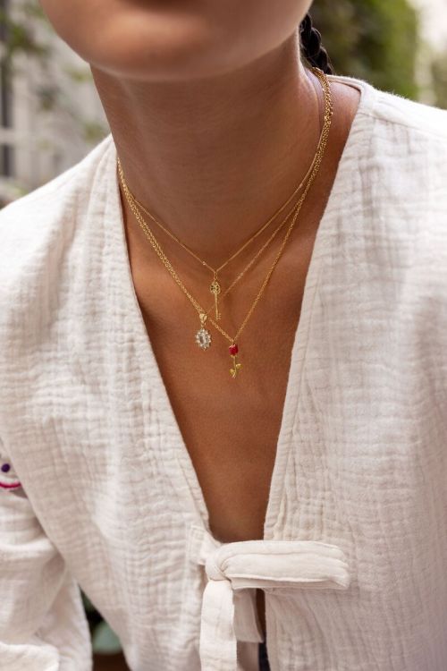 Vintage ketting met transparante strass