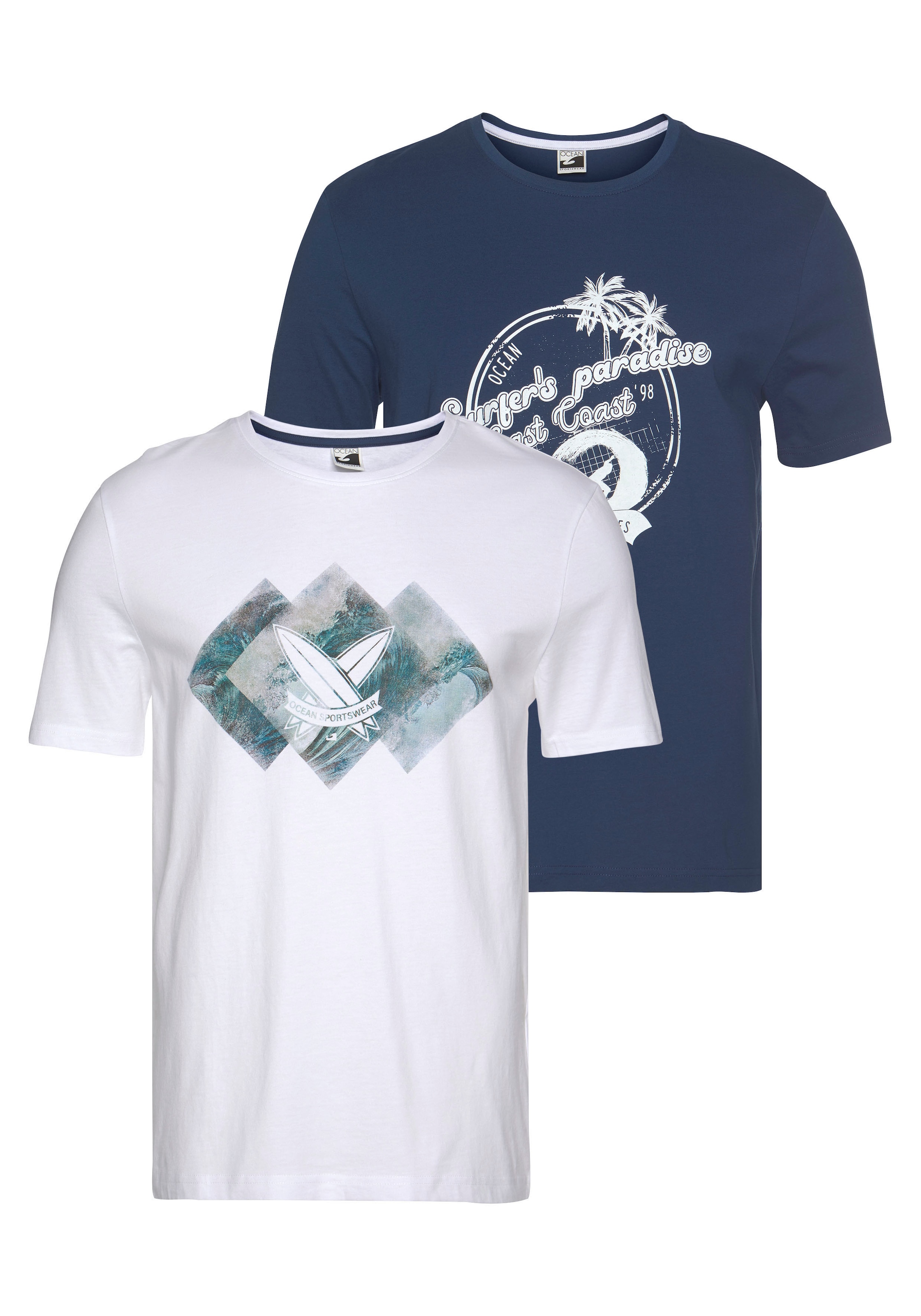 Ocean Sportswear T-Shirt , kurzärmelig,  schmal geschnitten,  mit Print,  Rundhalsausschnitt