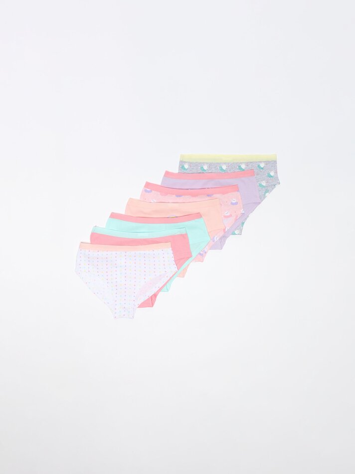 Pacote com 7 calcinhas hipster estampadas - Cores variadas