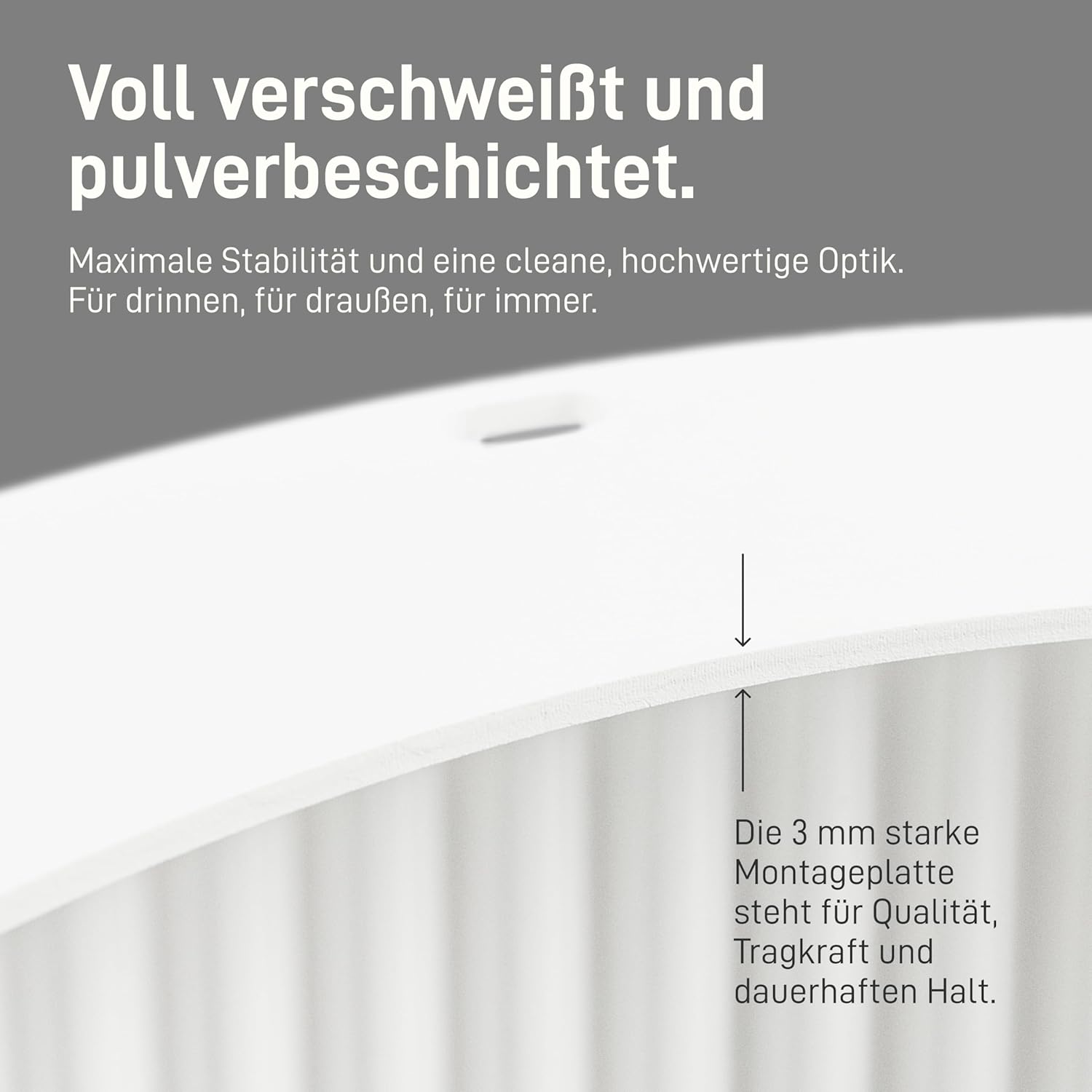 Natural Goods Berlin Tischsäule Round Wavy Tischgestell Metall Weiß 72 cm groß - Modern Table Leg Gestell - Fuß für Esszimmertisch pulverbeschichtet - Rundes Untergestell für Tischplatte