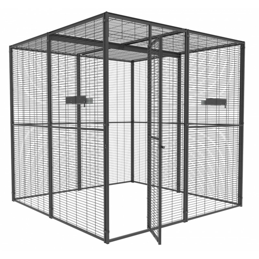 Volière de jardin pour perroquets de 4m² à toit maille