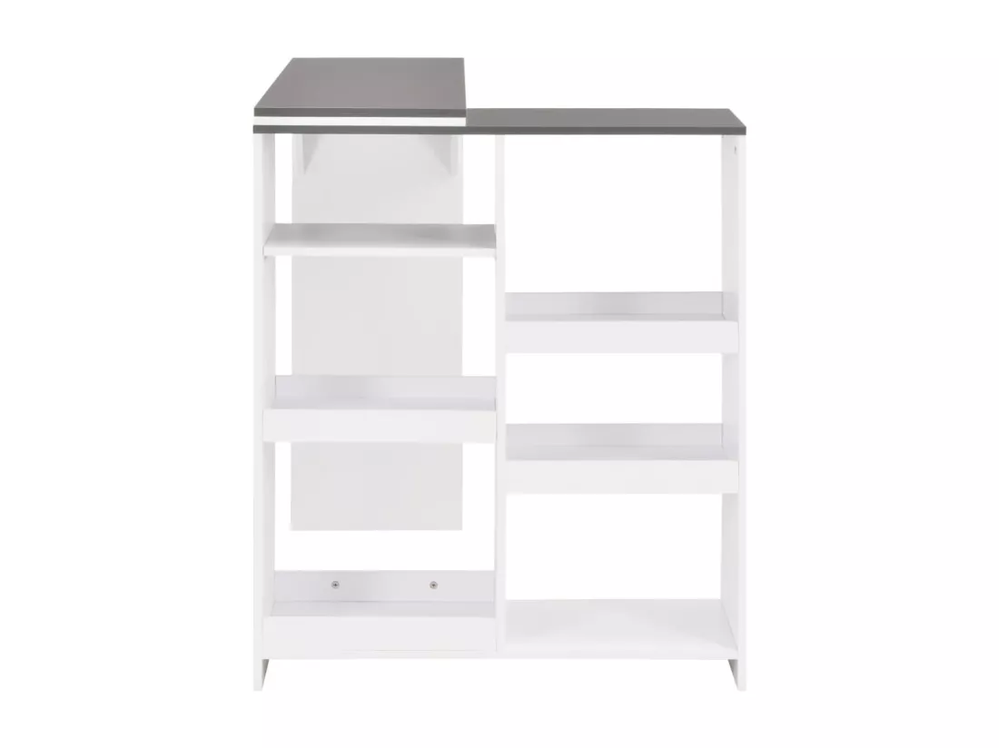Table de bar avec tablette amovible Blanc 138x39x110 cm