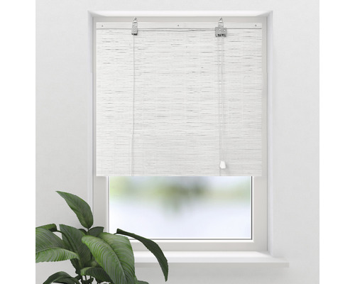Soluna bamboe rolgordijn, plat wit, 60x160 cm