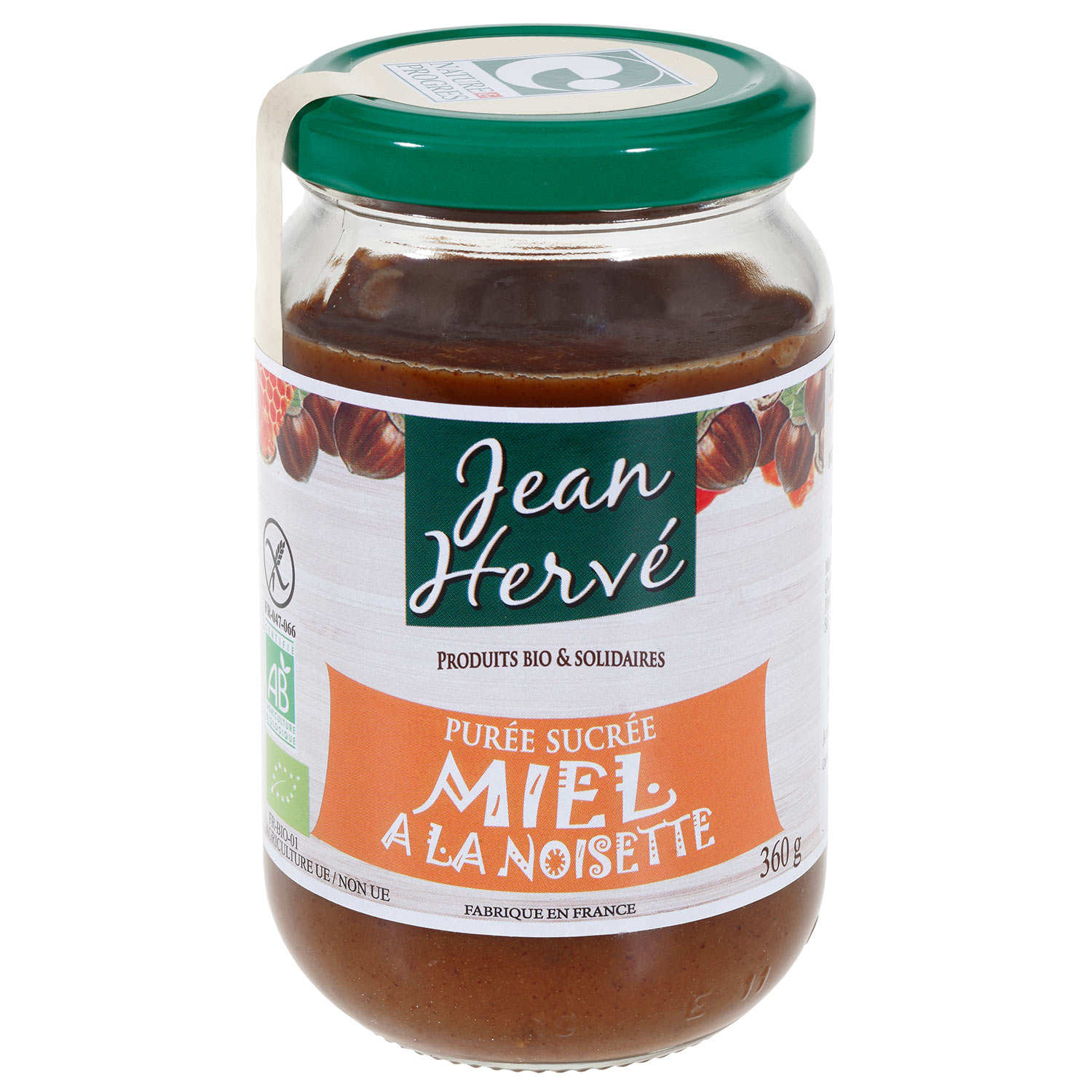 Purée de noisettes et miel bio