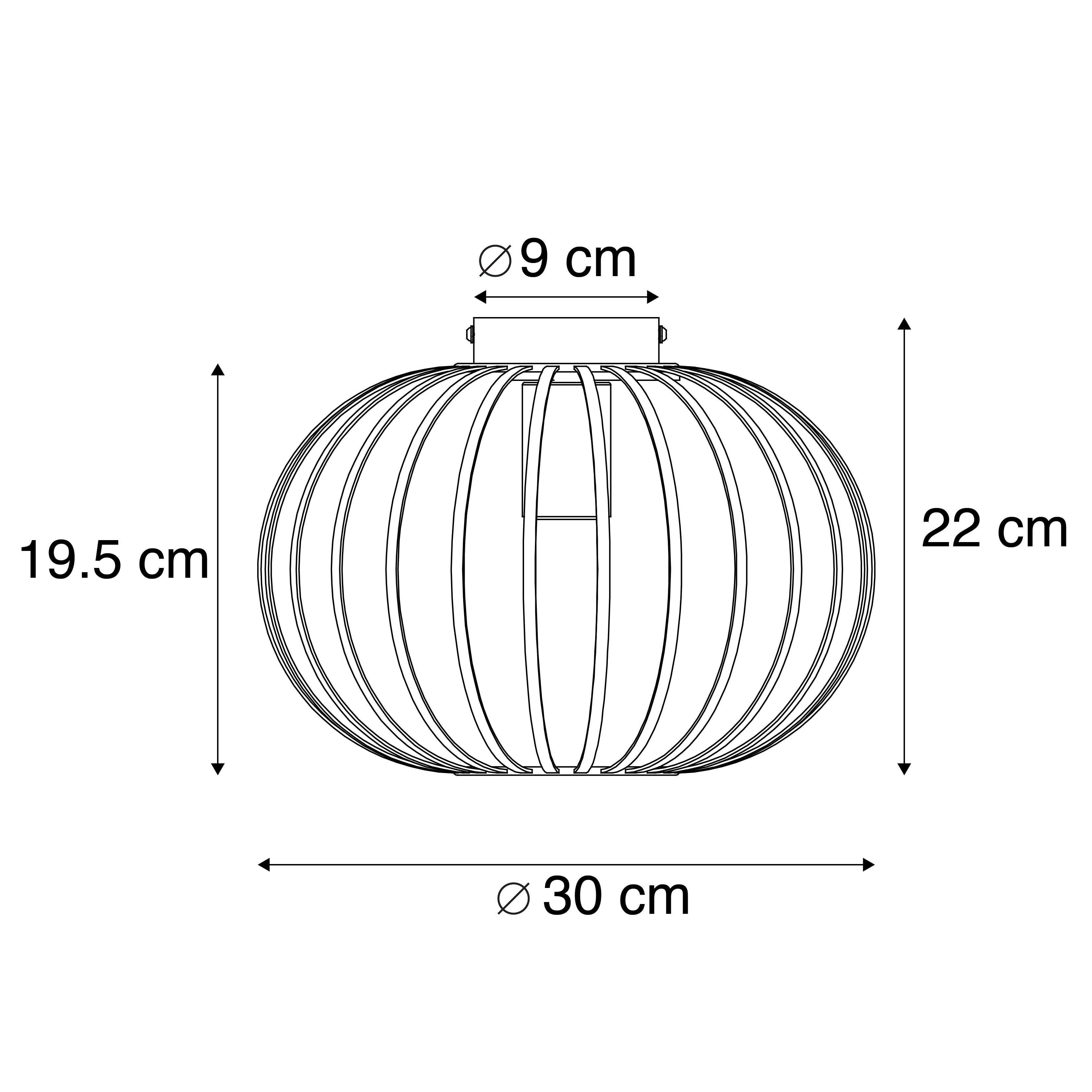 Smart plafondlamp zwart 30 cm incl. Wifi G95 - Johanna