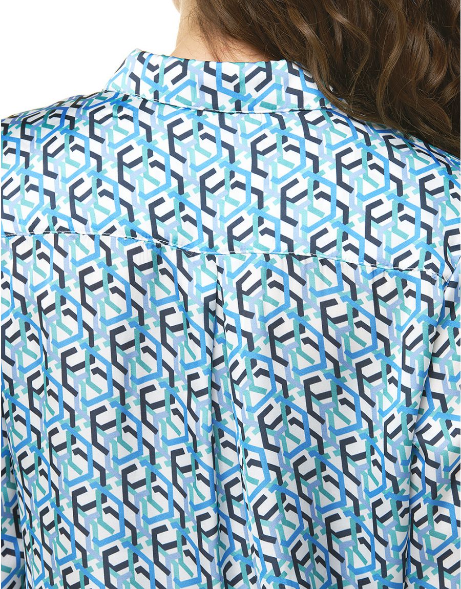 Chemisier imprimé bleu