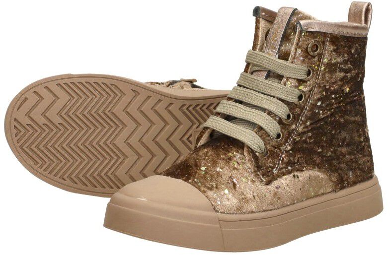 Shoesme Veterschoen hoog goudkleur