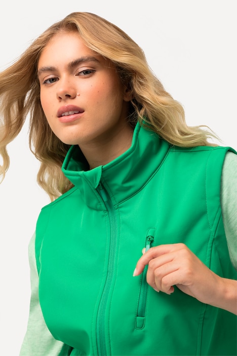 Softshellweste, Fleecefutter, 2-Wege-Zipper, Stehkragen