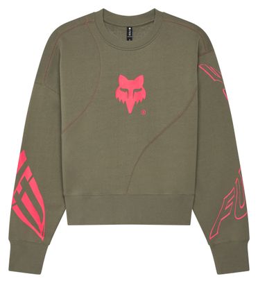 Sweat Fox Elevated Future Oversized Crew Vert Femme