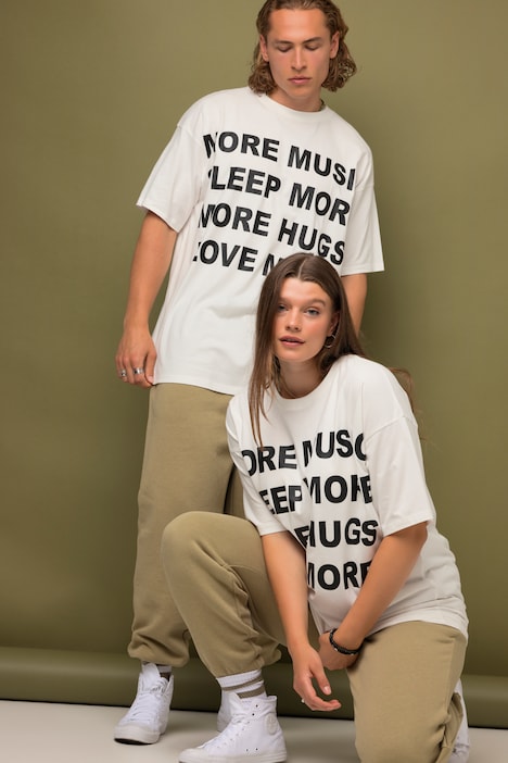 Oversize-Shirt, Statement-Print, Rundhals, Halbarm, Unisex