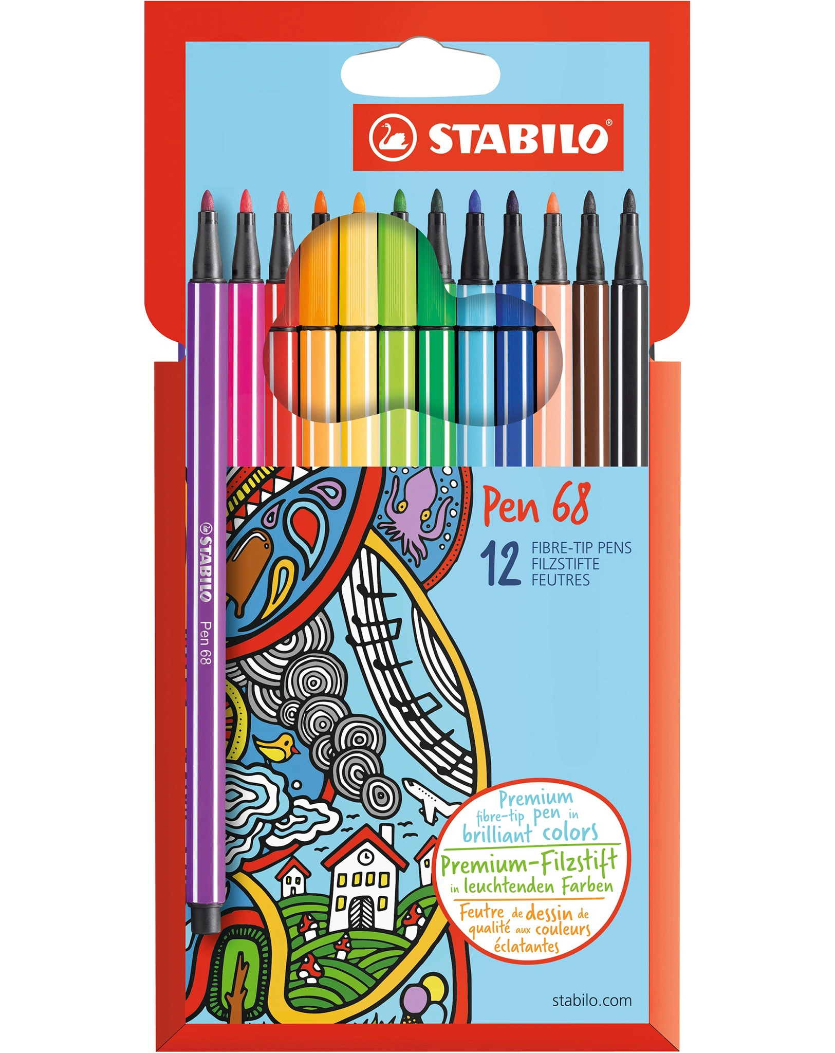Premium-Filzstift STABILO® Pen 68 12er-Pack