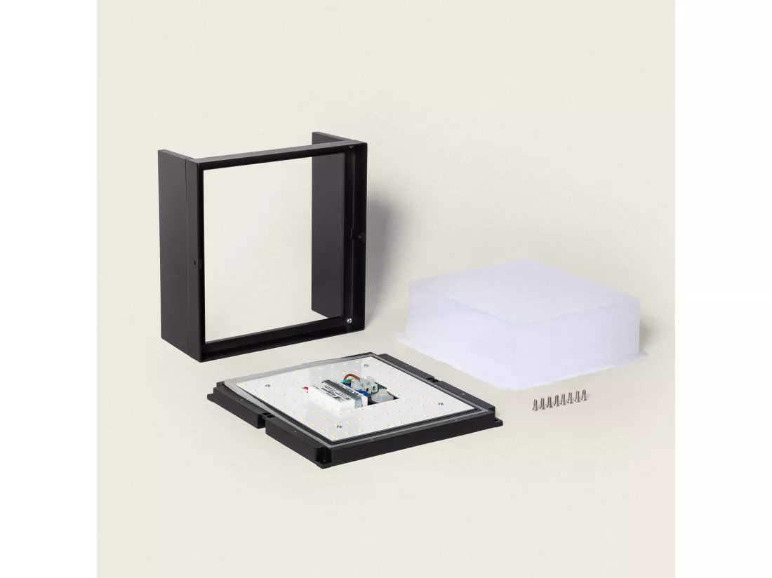 Applique Murale Extérieure LED 18W Éclairage Carré Noire Rimen Noir