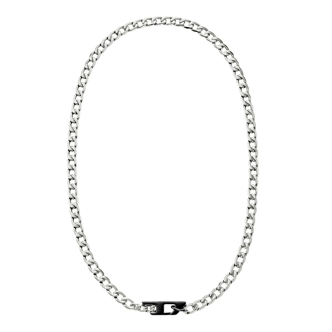 Diesel Kette Oval D Logo Silbrig / Schwarz