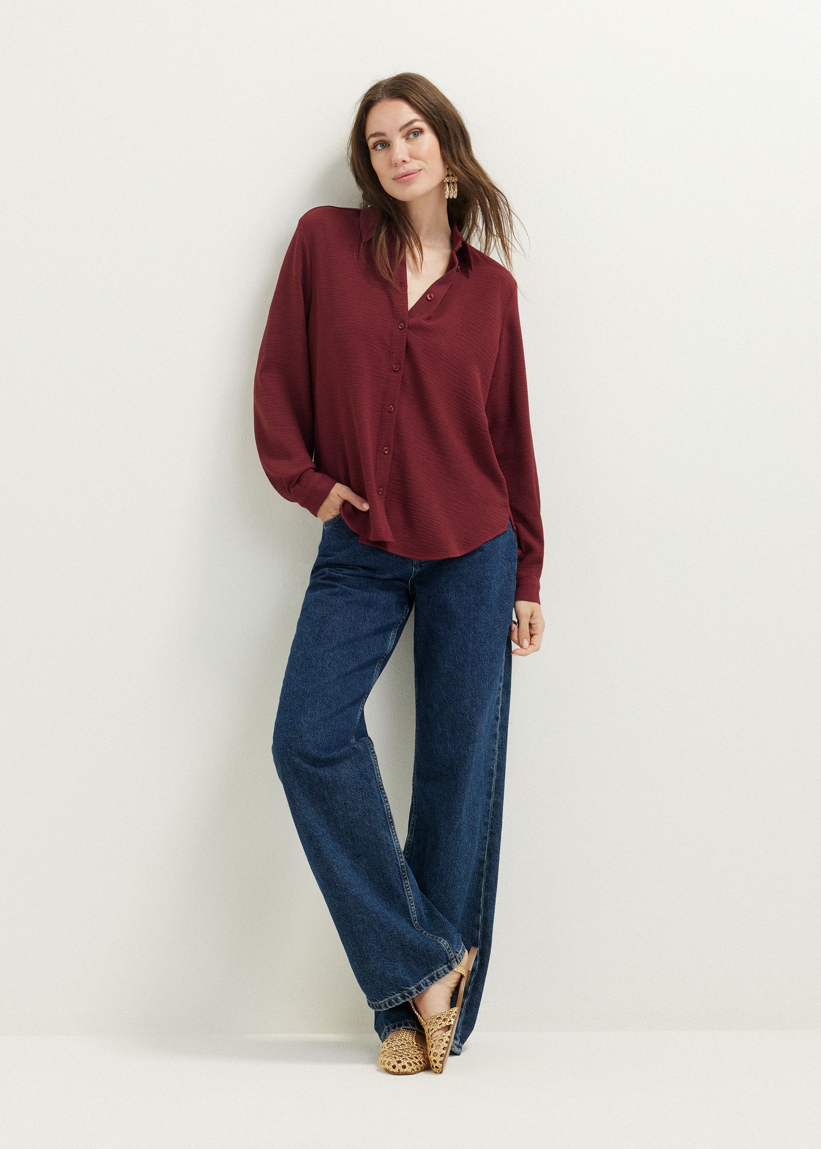 Basic blouse met lange mouwen
