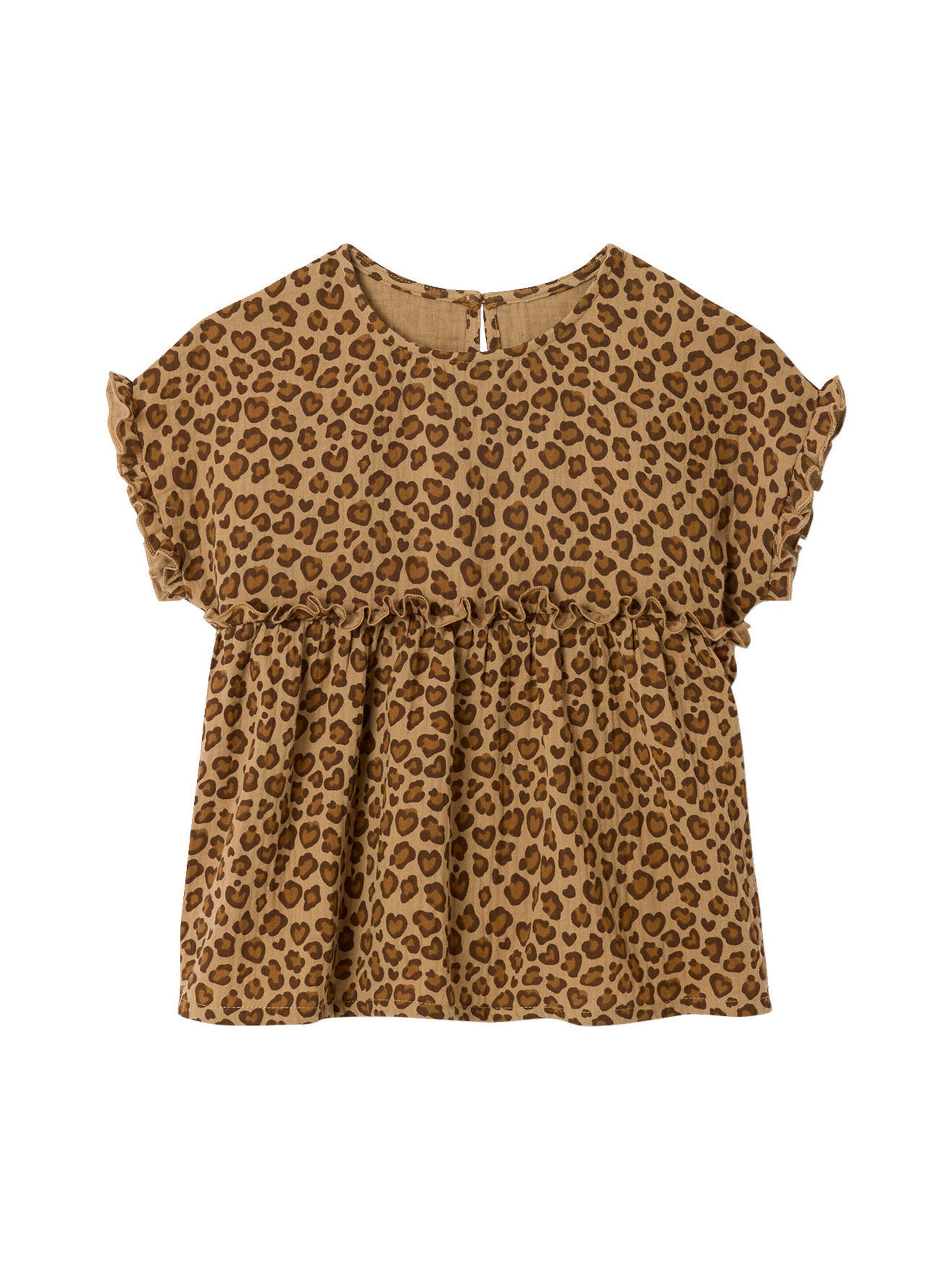 Vertbaudet Gemusterte Mädchen Bluse aus Musselin beige
