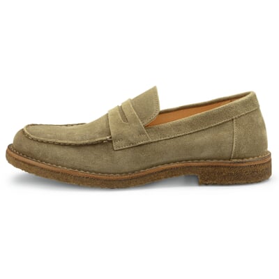 Herren-Loafer Rauleder, Graugrün
