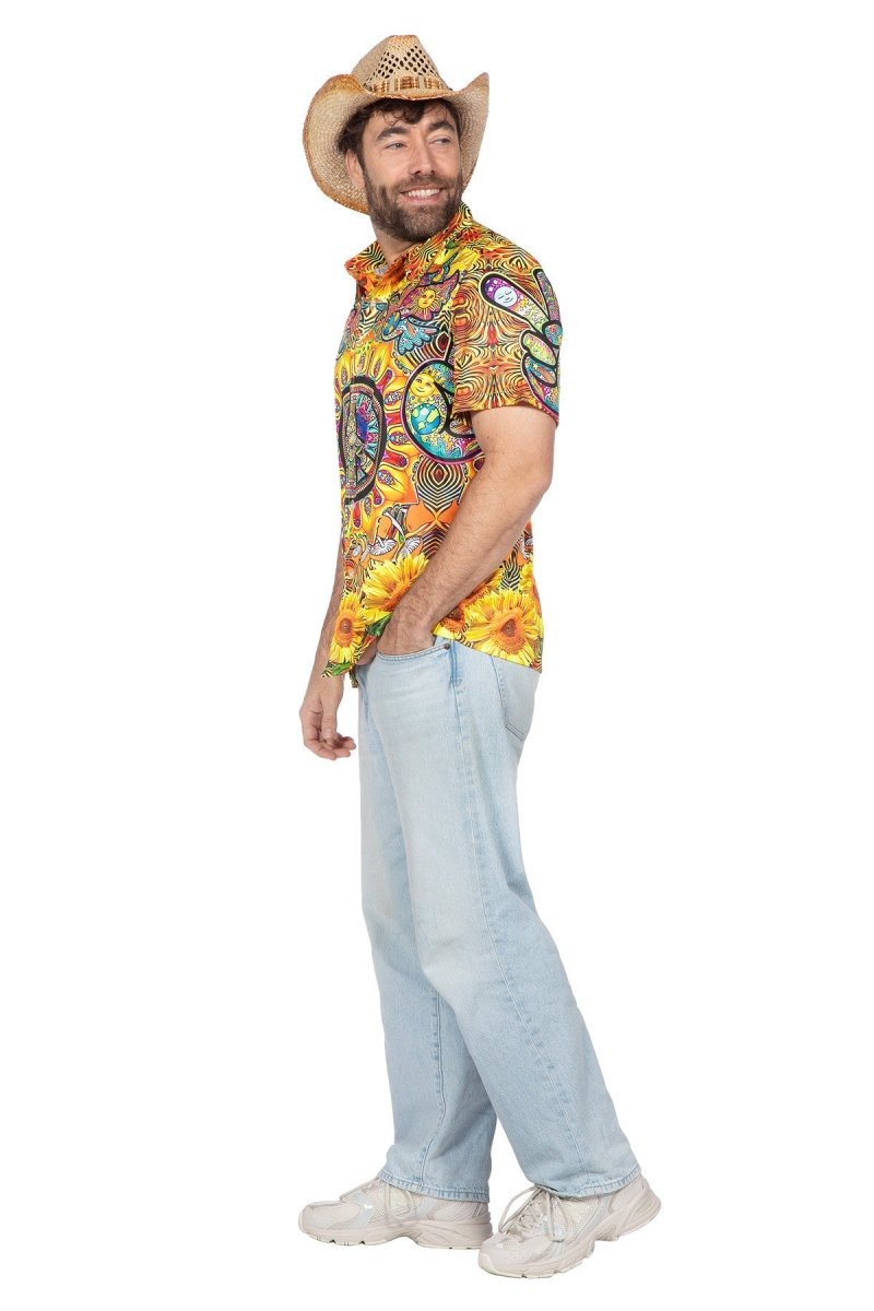 Hippie 60S Blouse Heren Zonnebloem