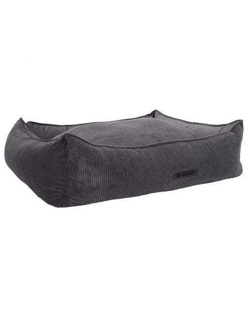 Wooff Cocoon Rib Velours Antraciet - Hondenmand