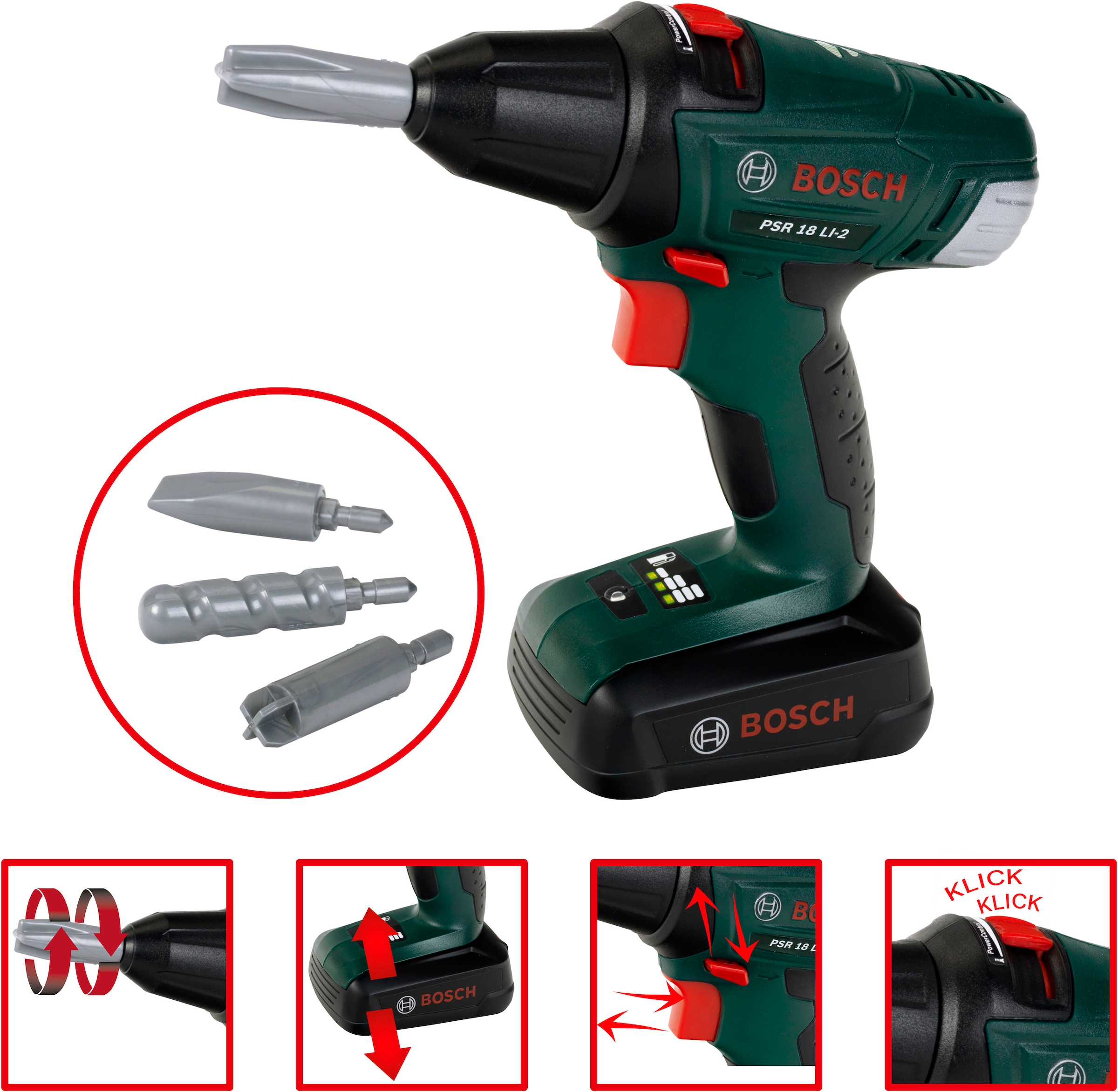 Klein Spielwerkbank »BOSCH-Workstation Mega, mit Handwerker Set« mit BOSCH Akkuschrauber; Made in Germany