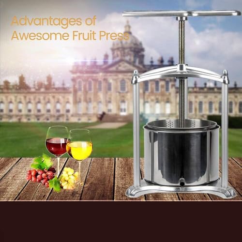 Presse à vin – Presse fruits nature pour raisins, cerises, myrtilles, également pour légumes, fromage et herbes (3 l) : Cuisine et Maison