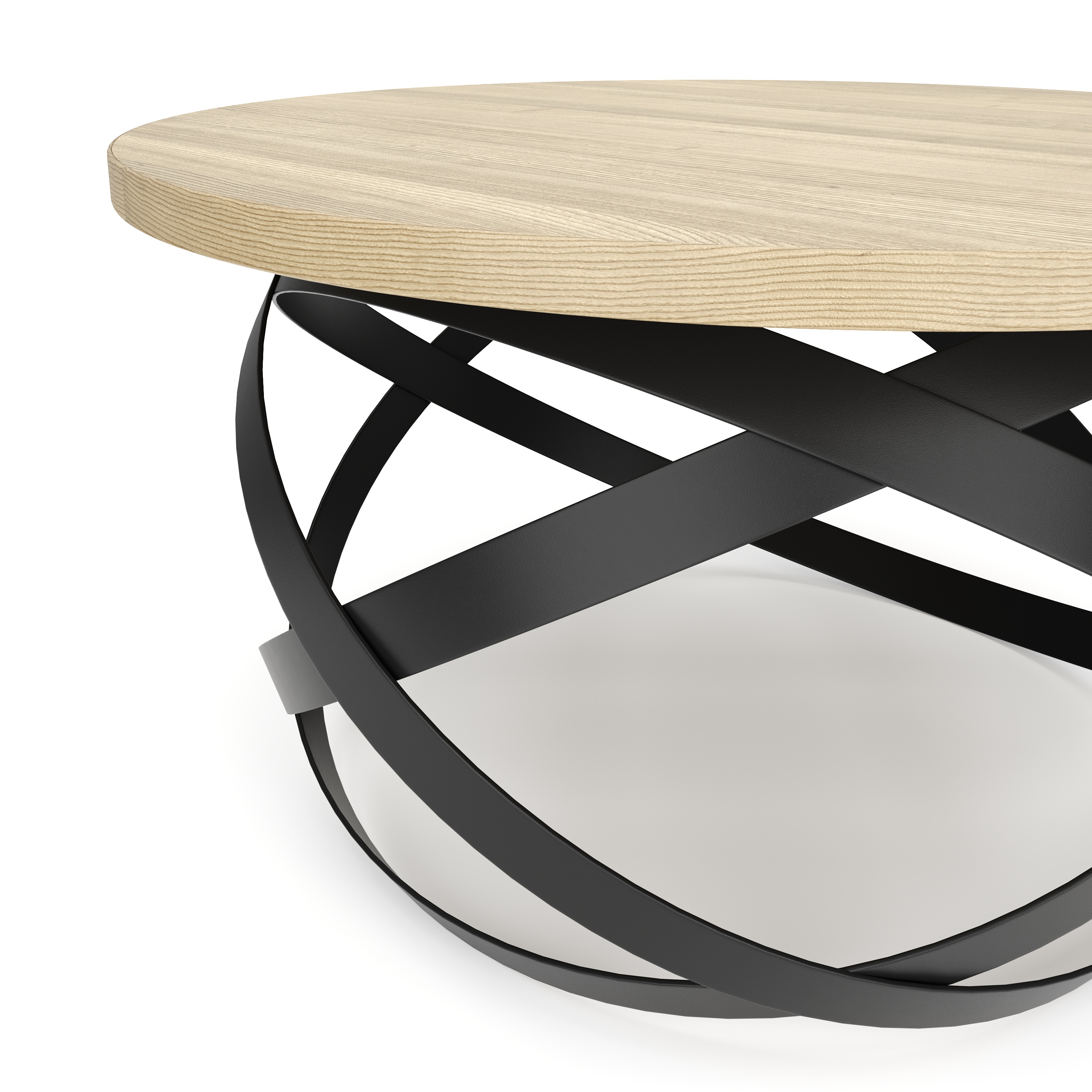 Beistelltisch RATEBEL rund 70 cm hellbraun/schwarz
