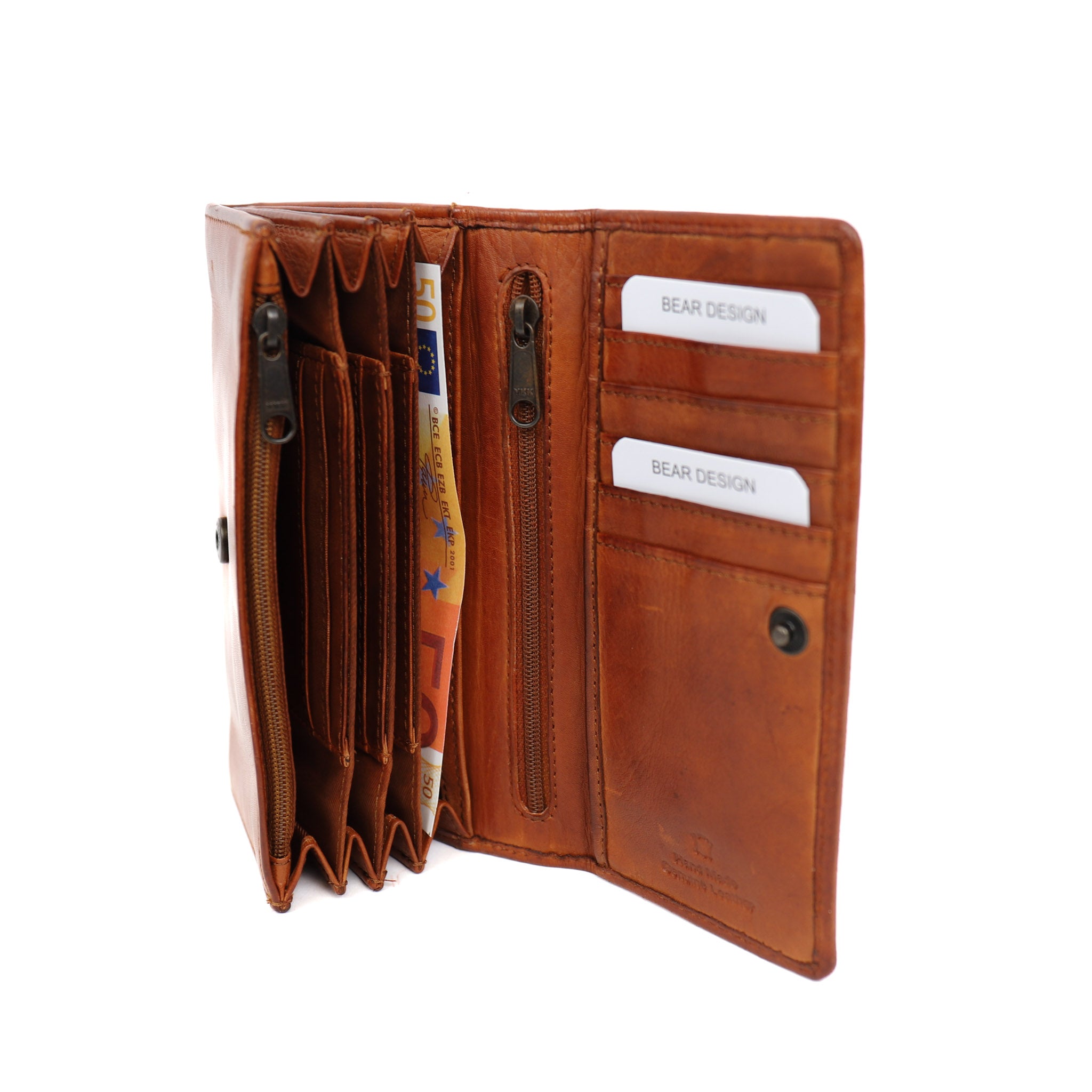 Overslag portemonnee 'Noor' cognac Cognac