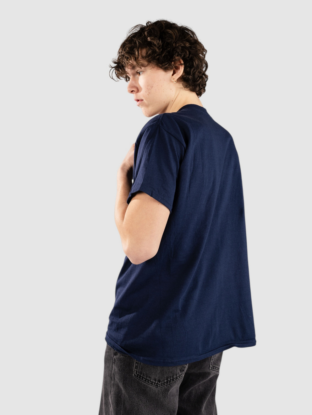 Autumn Headwear Happy Cat T-Shirt indigo blue
