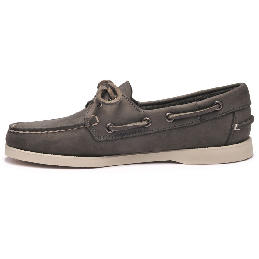 DOCKSIDES PORTLAND CRAZY H Dark Grey-Chaussures bateau pour femme en cuir gris Portland