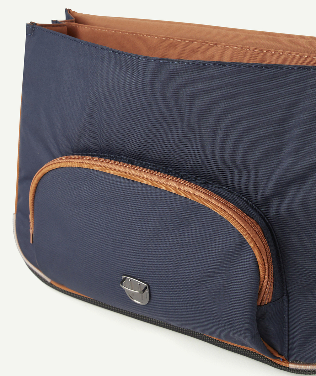 TANN'SLE CARTABLE BICOLORE BLEU ET KAKI