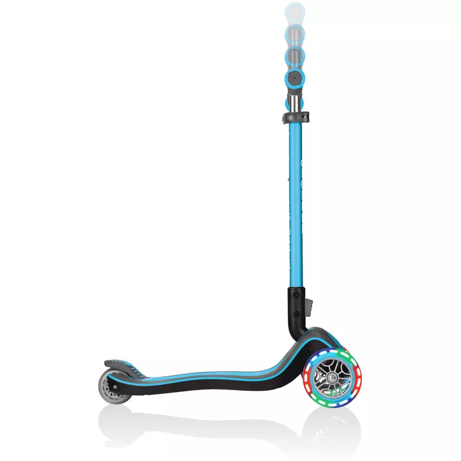 GLOBBER Scooter ELITE DELUXE LIGHTS mit Leuchtrollen, sky blau