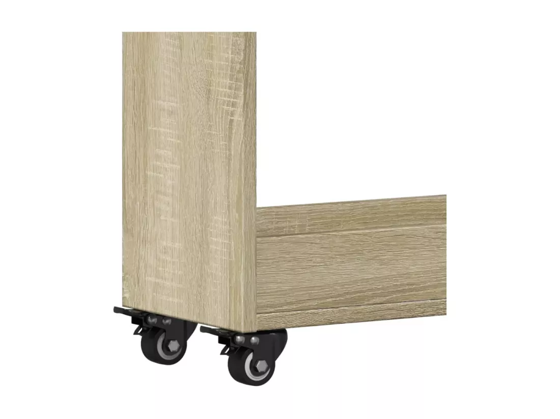Armoire avec roues chêne sonoma 60x22x79 cm bois d'ingénierie