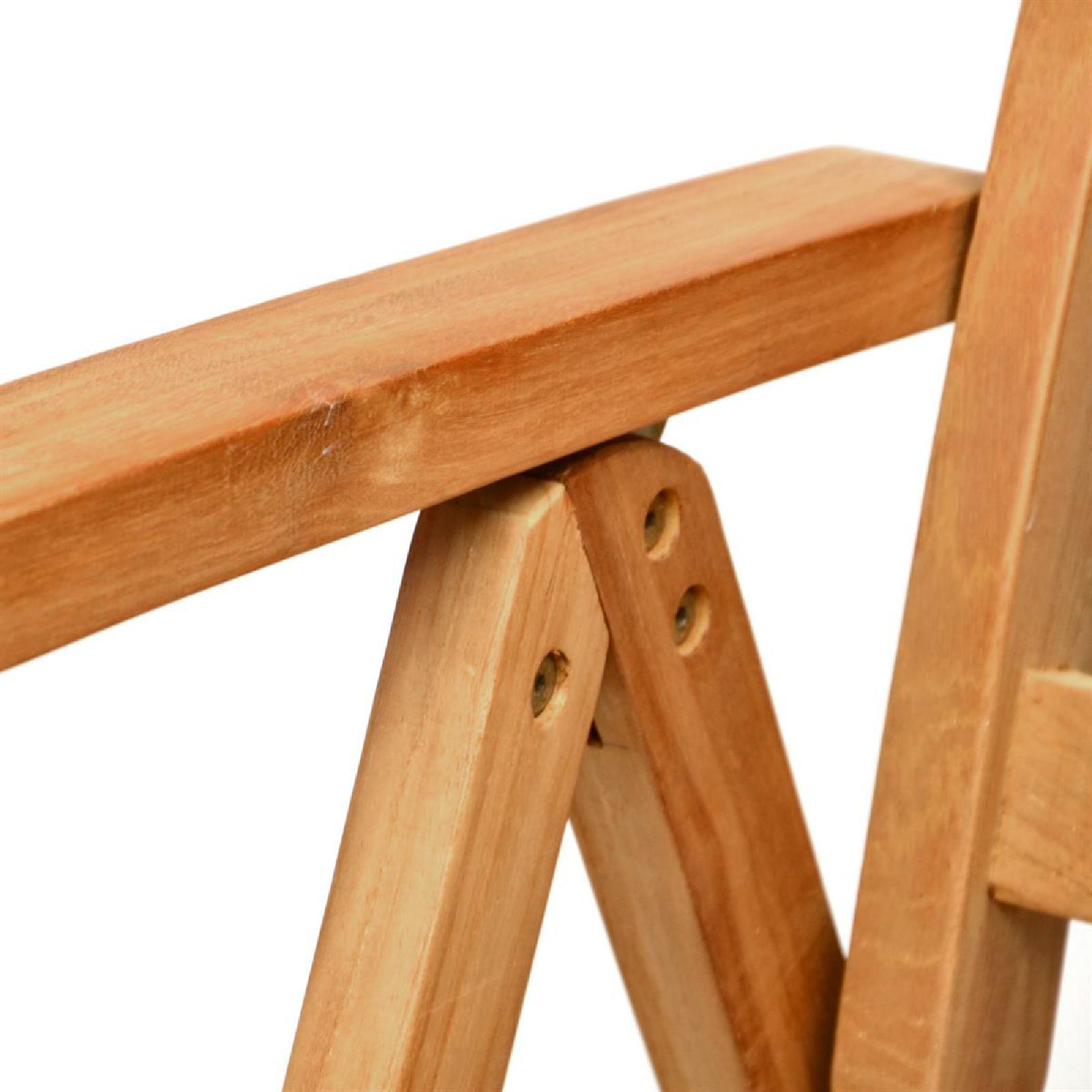 VCM Hochlehner Klappstuhl Gartenstuhl verstellbar Teak Holz behandelt