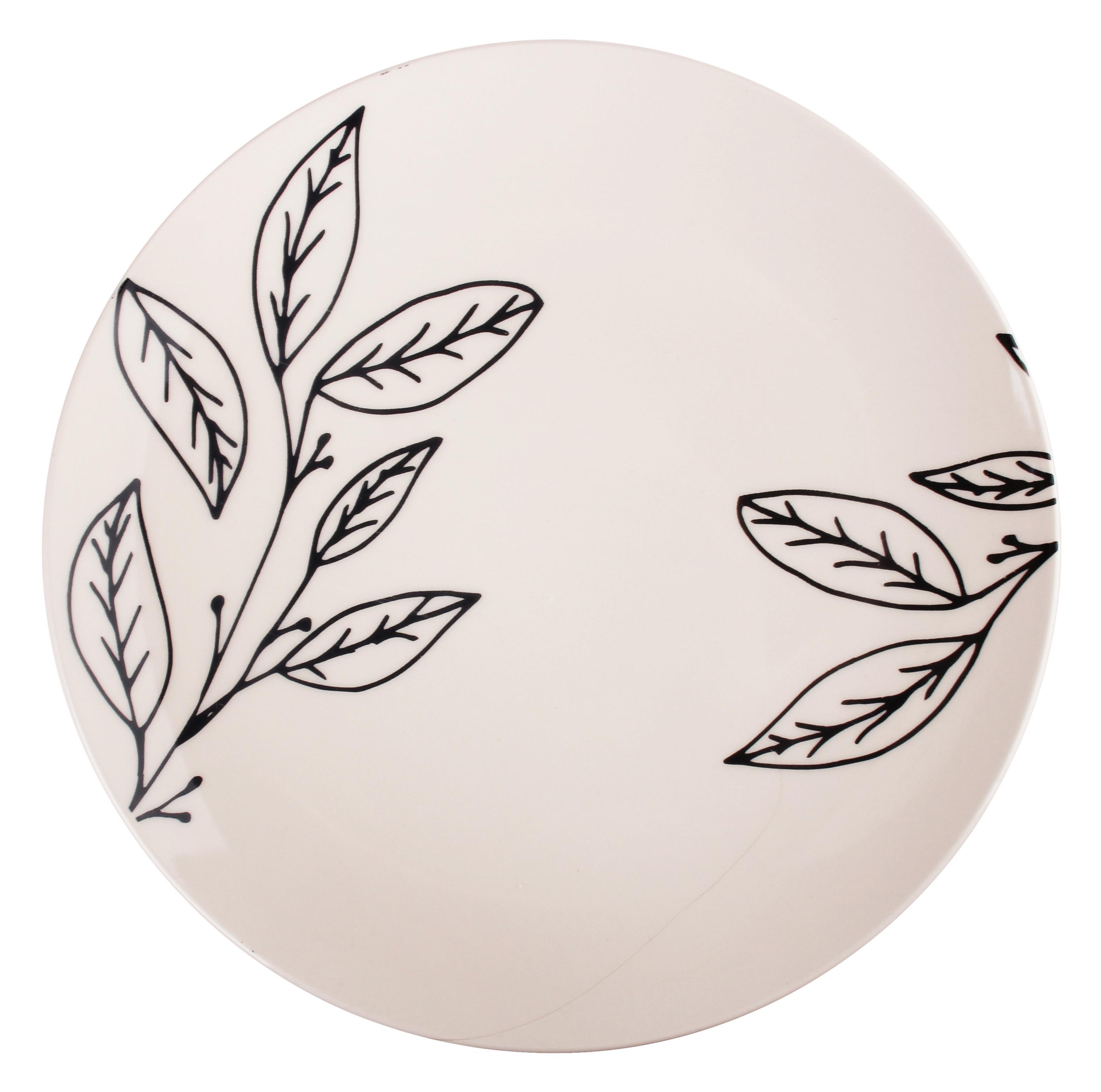 ASSIETTE PLATE FLEUR GRES DECOREE FORME COUPE 26CM