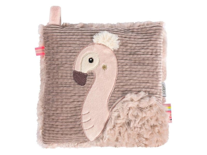 fehn Kirschkernkissen Flamingo Rose Kuschelkissen mit entnehmbarem Wärme-/ Kältesäckchen für Babys und Kleinkinder