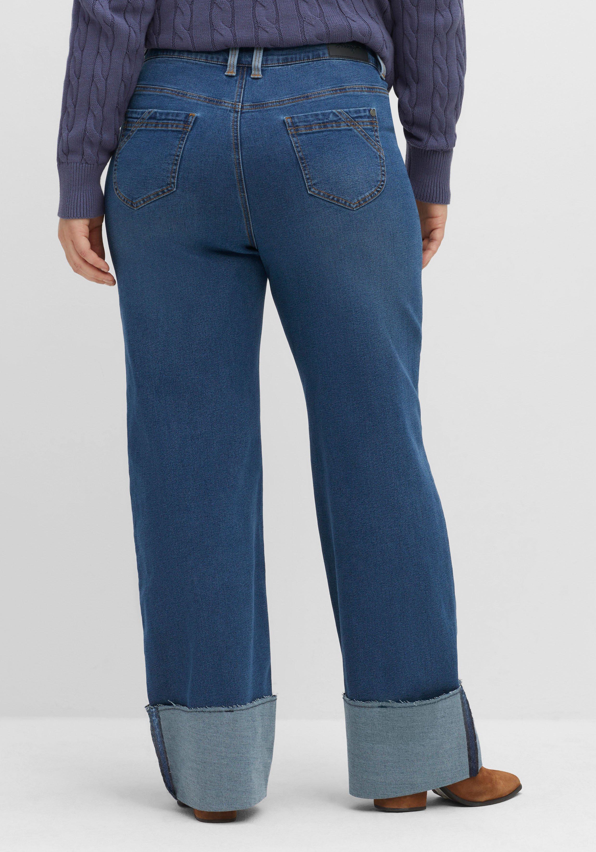 Jeans in Curvy-Schnitt ELLA mit breitem Umschlag