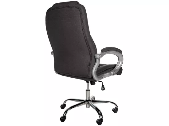 Chaise de bureau - Tissu & Métal chromé - Gris foncé - XL Apoll
