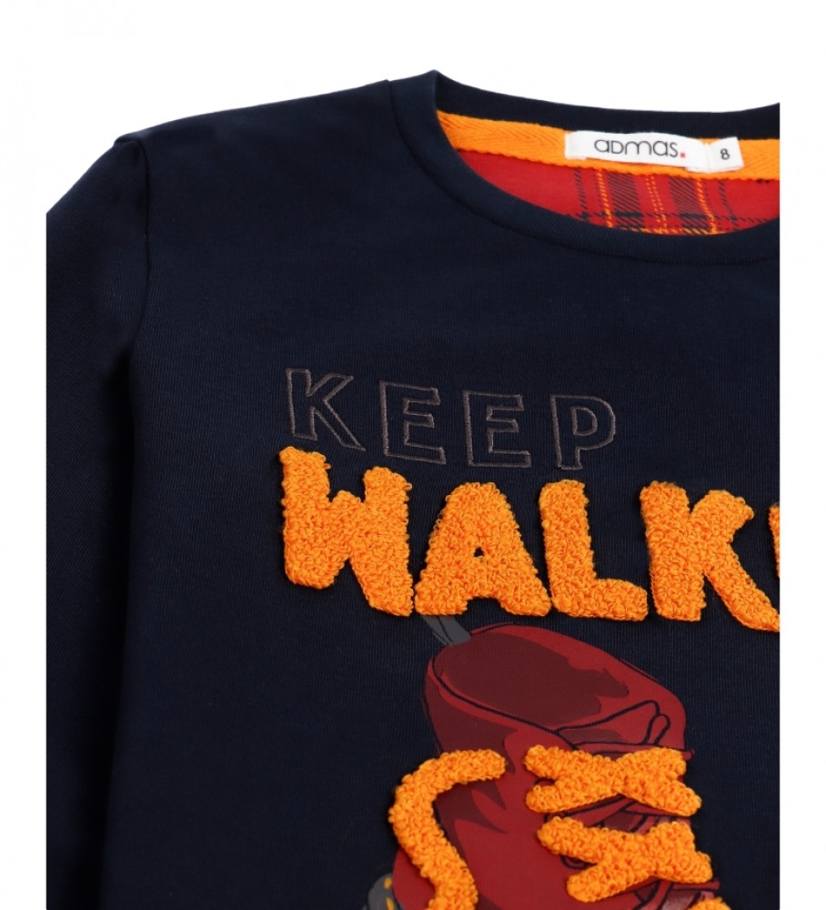 Admas Pijama Manga Grande Keep Walking Marino