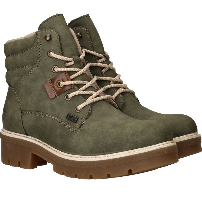 Rieker Veterboots Groen Dames