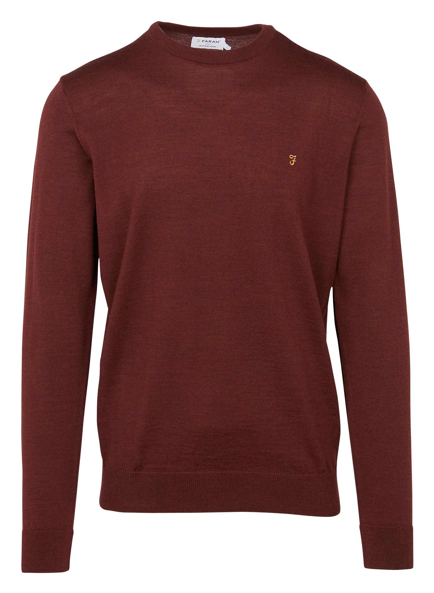 MULLEN - Pull col rond slim-fit en laine| Marron