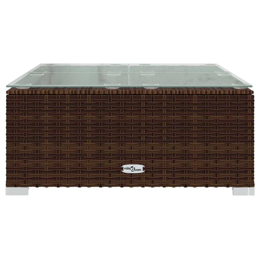 Salon de jardin meuble d'extérieur ensemble de mobilier 7 pièces avec coussins résine tressée marron