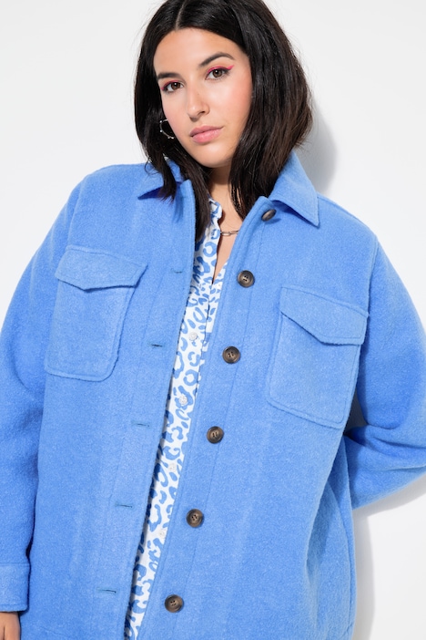 Hemdjacke, Wide Shape, Wolloptik