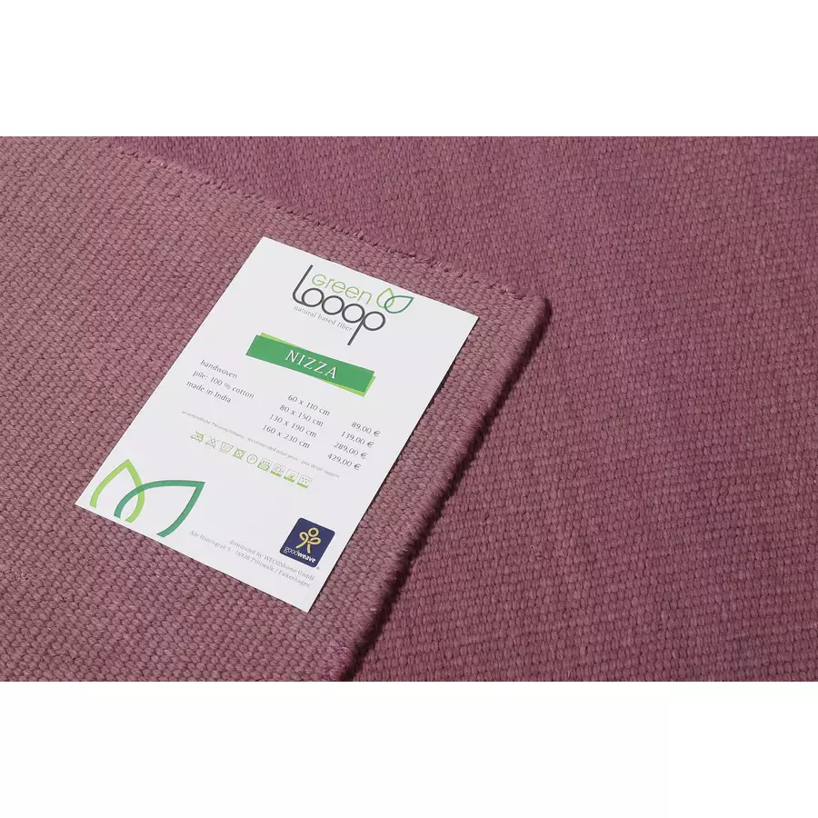 Green Looop Handweb-Teppich Nizza flieder rot