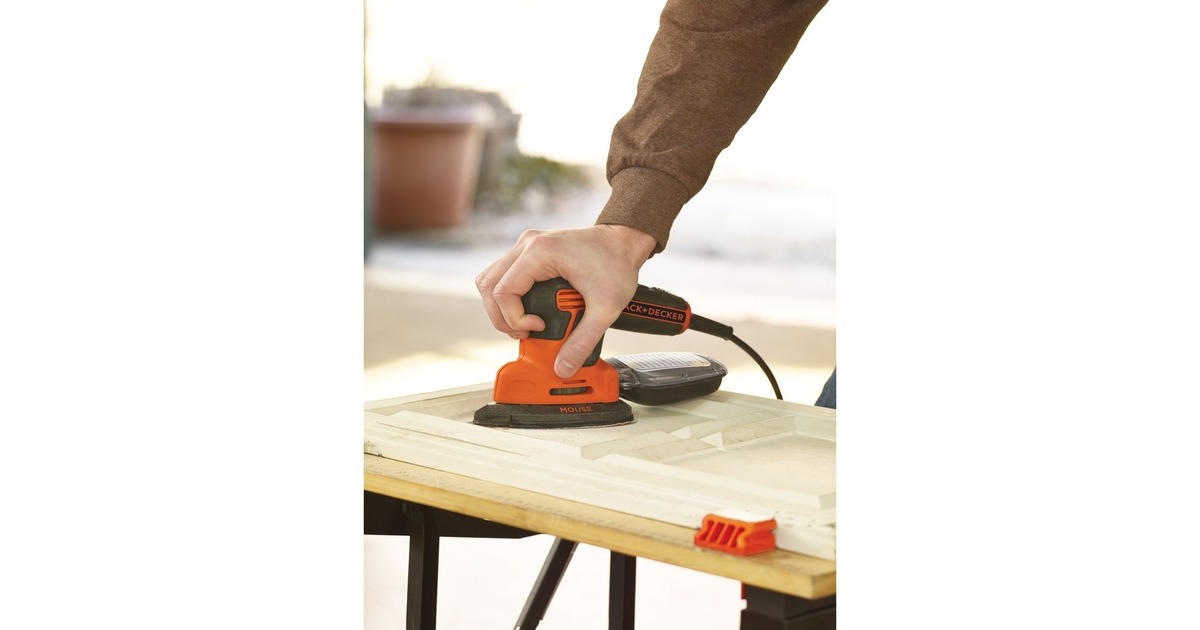 BLACK+DECKER120 watt Mouse Detailschuurmachine KA2500K-QS deltaschuurmachine  (Oranje/zwart, Accessoires en koffer inbegrepen)