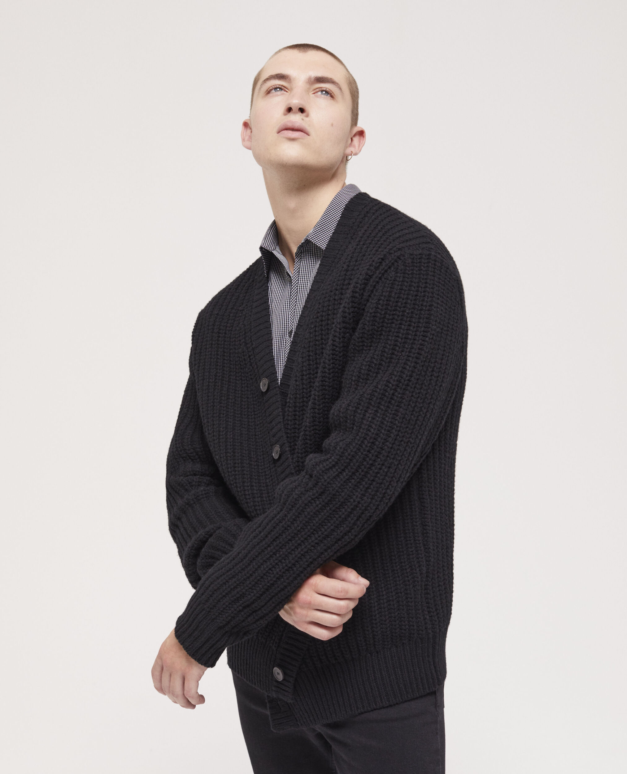 Cardigan noir boutonné