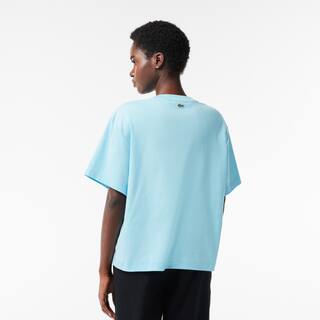 T-shirt oversize imprimé crocodiles iconiques T-Shirts - Bleu - Lacoste - Femme