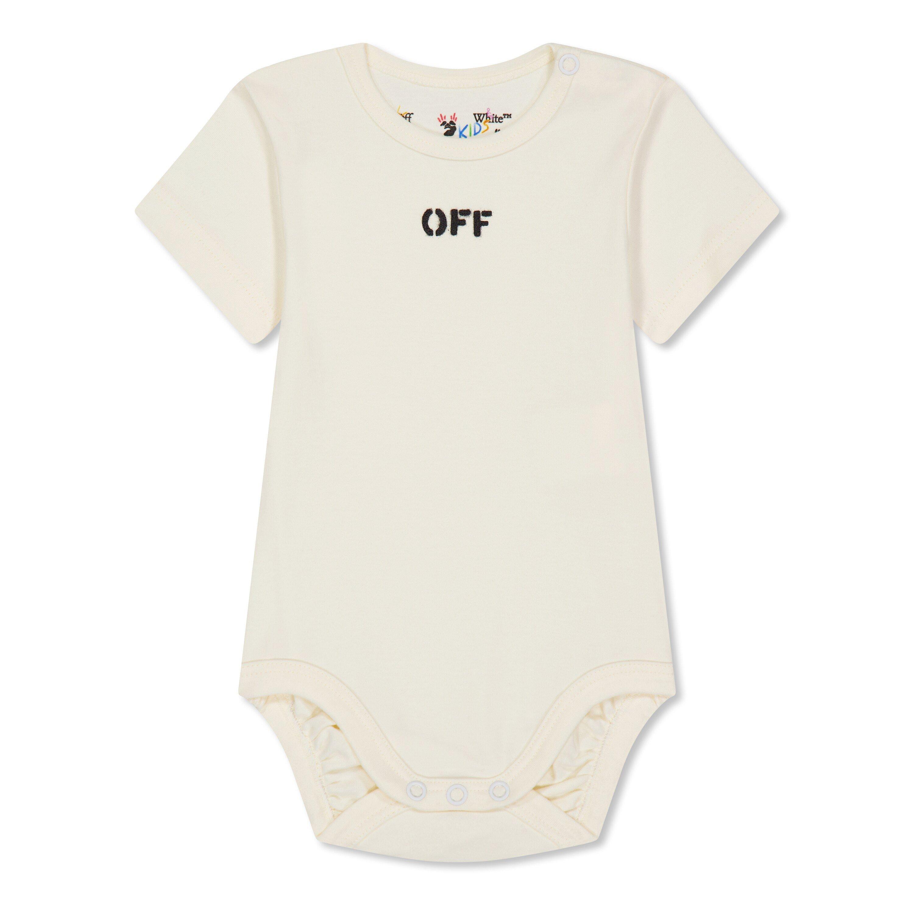 Off White 3 Pack Bodysuit Set Babies