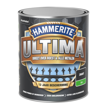 Hammerite Ultima matte metaallak 750ml zwart RAL9005