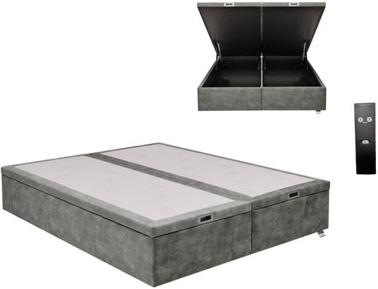 TEMPUR - Sommier 160 x 200 Premium Swift électrique 160x200 velours cendr D75